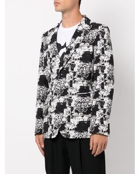 Blazer à fleurs noir et blanc Comme Des Garcons Homme Plus