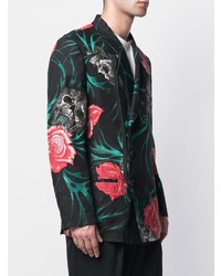 Blazer à fleurs noir Yohji Yamamoto