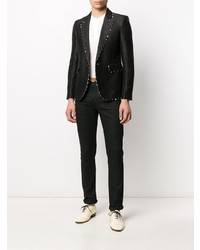 Blazer à fleurs noir Saint Laurent