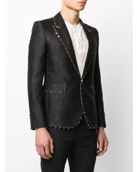 Blazer à fleurs noir Saint Laurent