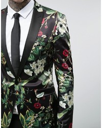 Blazer à fleurs noir Asos