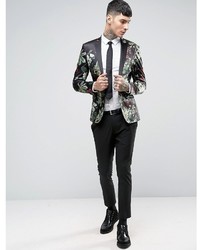 Blazer à fleurs noir Asos