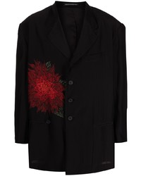 Blazer à fleurs noir Yohji Yamamoto