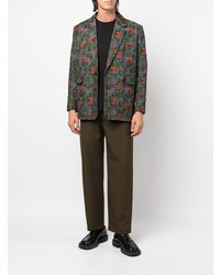 Blazer à fleurs vert foncé Henrik Vibskov