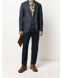 Blazer à losanges bleu marine Etro