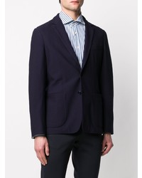 Blazer à motif zigzag bleu marine Corneliani