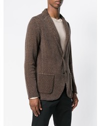 Blazer à motif zigzag marron Lardini