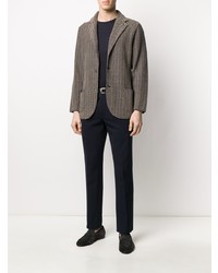 Blazer à motif zigzag marron Lardini