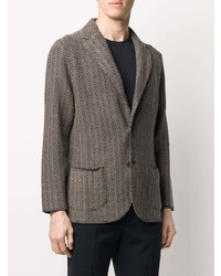 Blazer à motif zigzag marron Lardini