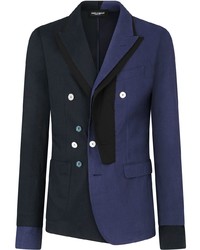 Blazer à patchwork bleu marine Dolce & Gabbana