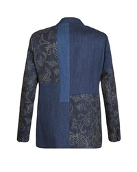 Blazer à patchwork bleu marine Etro