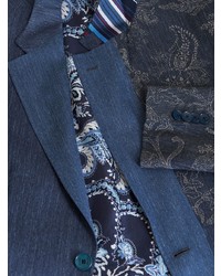 Blazer à patchwork bleu marine Etro