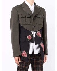 Blazer à patchwork gris foncé Comme Des Garcons Homme Plus