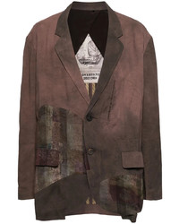 Blazer à patchwork pourpre foncé