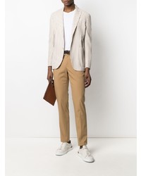 Blazer à rayures verticales beige Eleventy