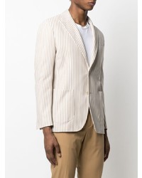 Blazer à rayures verticales beige Eleventy