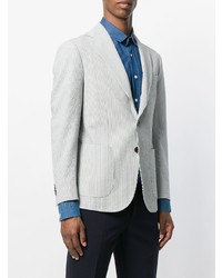 Blazer à rayures verticales bleu clair Doppiaa