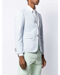 Blazer à rayures verticales bleu clair Thom Browne