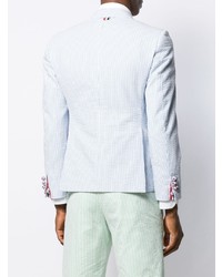 Blazer à rayures verticales bleu clair Thom Browne