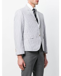 Blazer à rayures verticales bleu clair Thom Browne