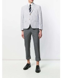 Blazer à rayures verticales bleu clair Thom Browne