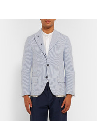 Blazer à rayures verticales bleu clair Lardini