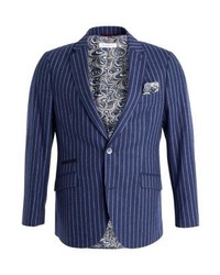 Blazer à rayures verticales bleu marine Bugatti