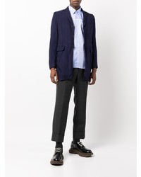 Blazer à rayures verticales bleu marine Comme des Garcons Homme Deux