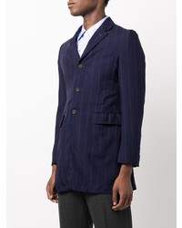 Blazer à rayures verticales bleu marine Comme des Garcons Homme Deux