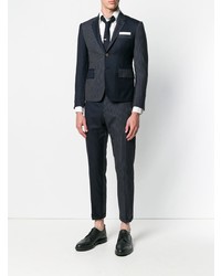 Blazer à rayures verticales bleu marine Thom Browne