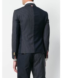 Blazer à rayures verticales bleu marine Thom Browne