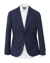 Blazer à rayures verticales bleu marine Mango