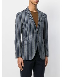 Blazer à rayures verticales bleu marine Etro