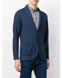 Blazer à rayures verticales bleu marine Lardini