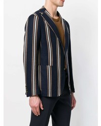 Blazer à rayures verticales bleu marine Tagliatore