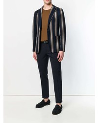 Blazer à rayures verticales bleu marine Tagliatore