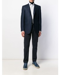 Blazer à rayures verticales bleu marine Canali