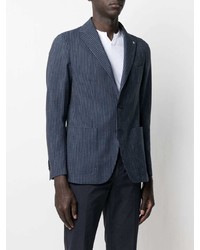 Blazer à rayures verticales bleu marine Tagliatore