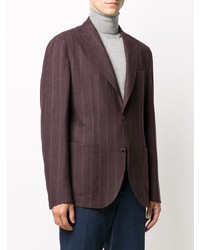 Blazer à rayures verticales bordeaux Eleventy