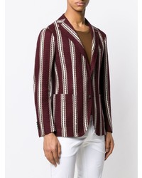 Blazer à rayures verticales bordeaux Tagliatore