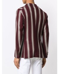 Blazer à rayures verticales bordeaux Tagliatore