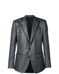 Blazer à rayures verticales gris foncé Dolce & Gabbana