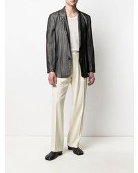 Blazer à rayures verticales gris foncé Maison Margiela