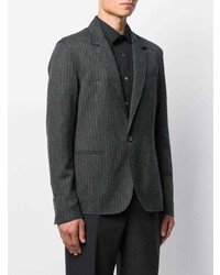 Blazer à rayures verticales gris foncé Lanvin