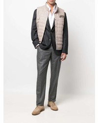 Blazer à rayures verticales gris foncé Brunello Cucinelli