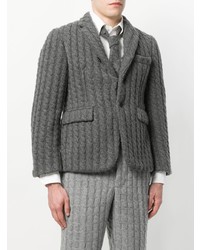 Blazer à rayures verticales gris foncé Thom Browne