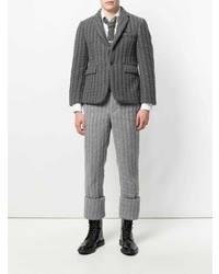 Blazer à rayures verticales gris foncé Thom Browne