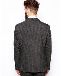 Blazer à rayures verticales gris foncé Asos