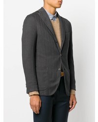 Blazer à rayures verticales gris foncé Boglioli