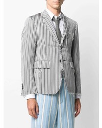 Blazer à rayures verticales gris Thom Browne